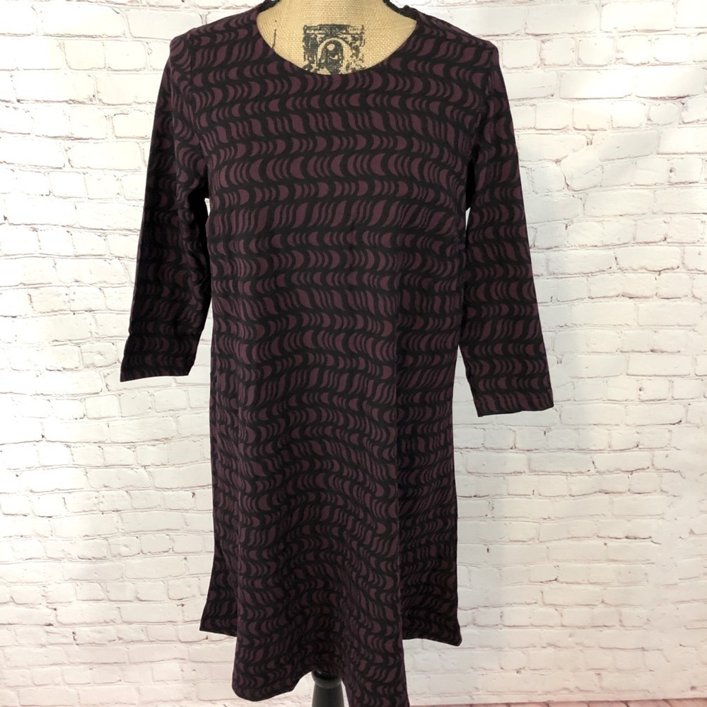 Ellos Purple-Black Print T-shirt Dress